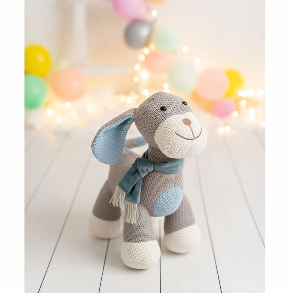 Thumbnail: Cocker Dog Plush - Grey & Blue
