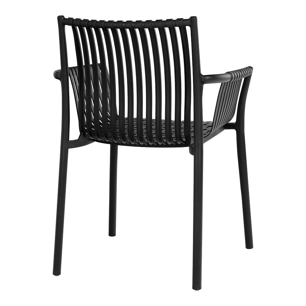 Thumbnail: Set of 4 Tulsa Garden Chairs - Black