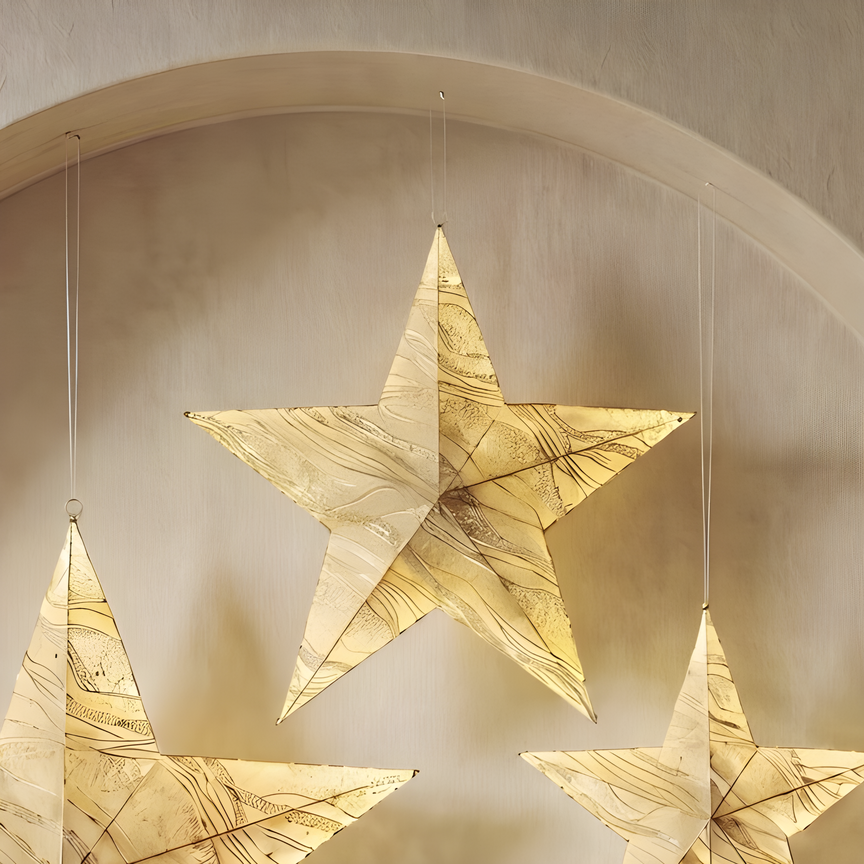 Gold Sequin LED Star - 60 cm