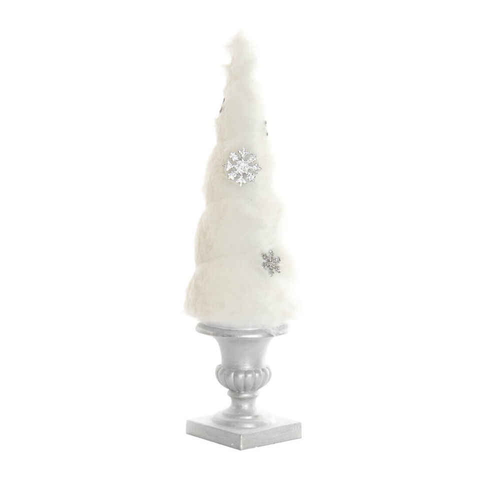 Miniatura: Árbol de Navidad Cónico Blanco y Plateado