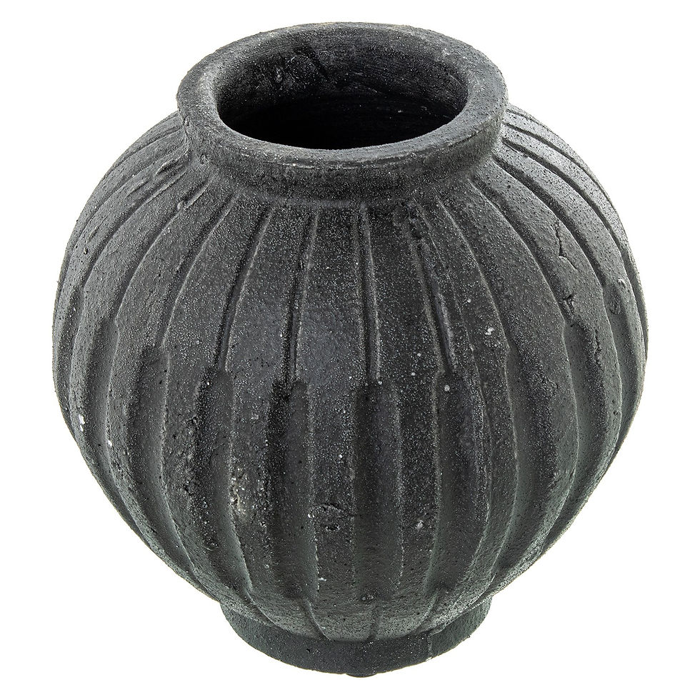 Thumbnail: Black Ceramic Decorative Vase - Ø21x20cm
