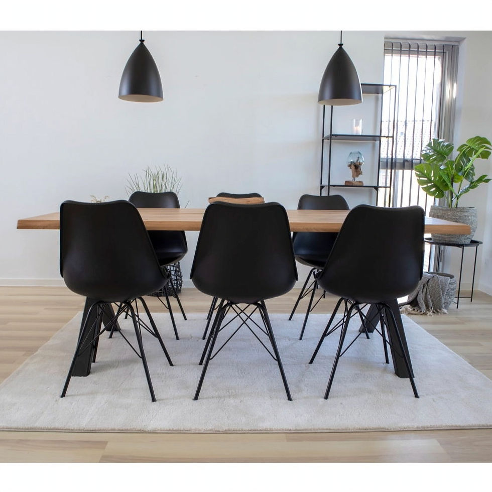 Miniatura: Set de 2 - Sillas de comedor Oslo - Negro