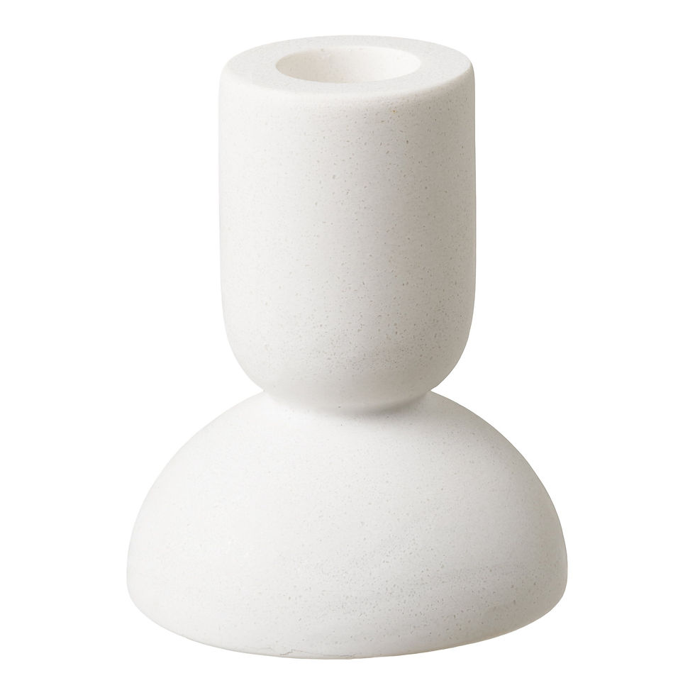 Thumbnail: Set of 2 - Candle Holders in White Limestone
