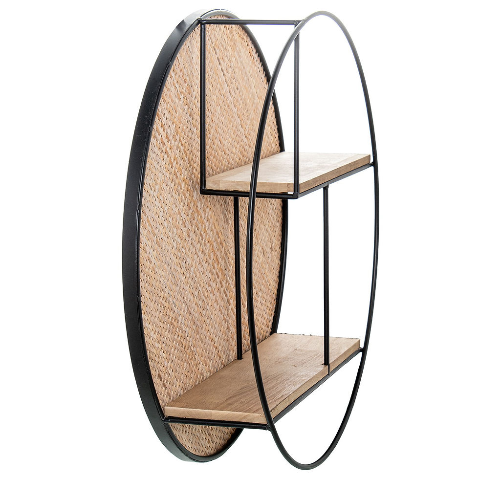 Miniatura: Estante de pared de mimbre Arlo - ∅50x13 cm