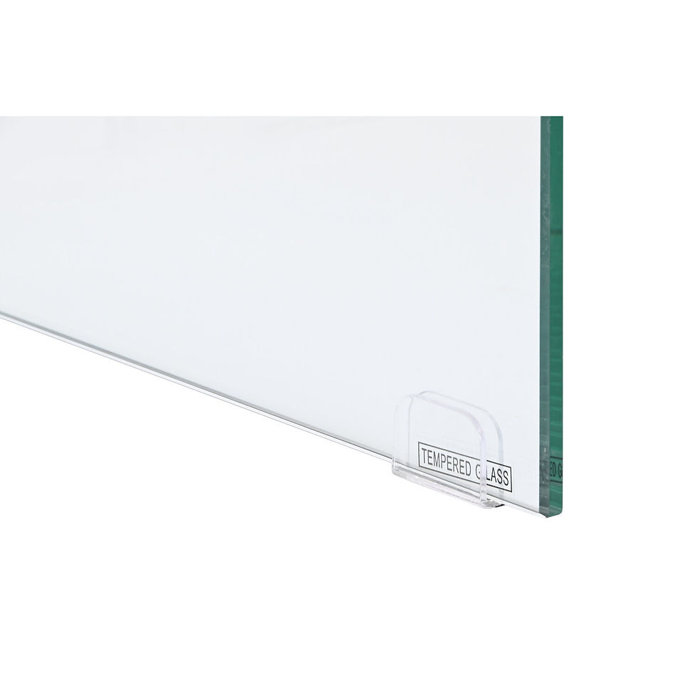 Thumbnail: White MDF and Tempered Glass Desk - 120x50x76 cm