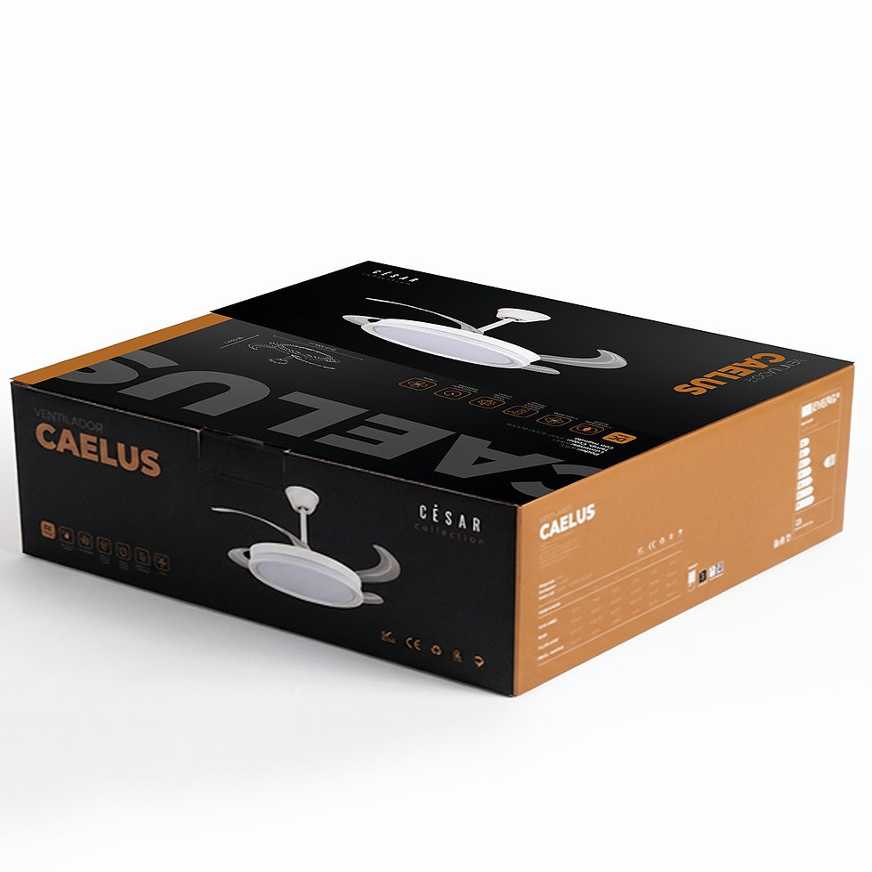 Miniatura: Ventilador de Techo Caelus - Blanco, con Aspas Retráctiles, Luz LED y Motor DC