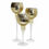 Thumbnail: Set of 3 Gold Glass Goblets with Transparent Base - 40 cm