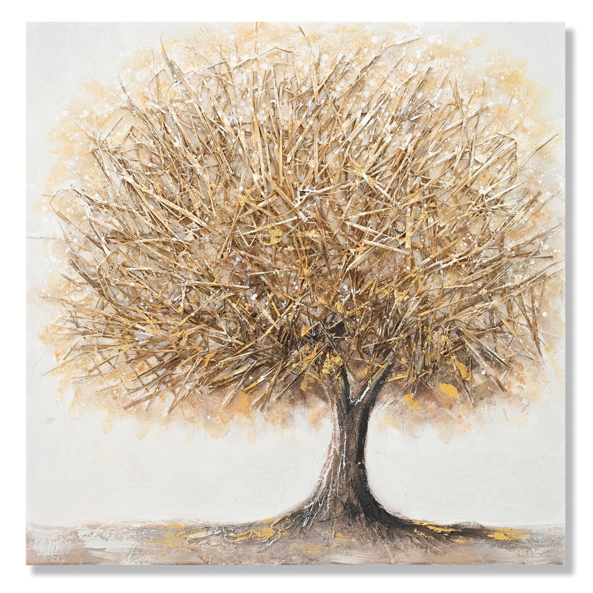 Golden Canopy - Textured Tree Canvas