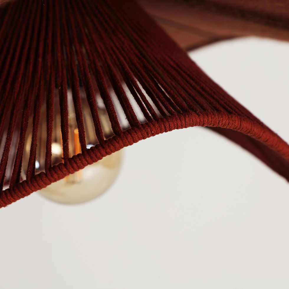 Thumbnail: Vittoria - Red Jute & Iron Pendant Light