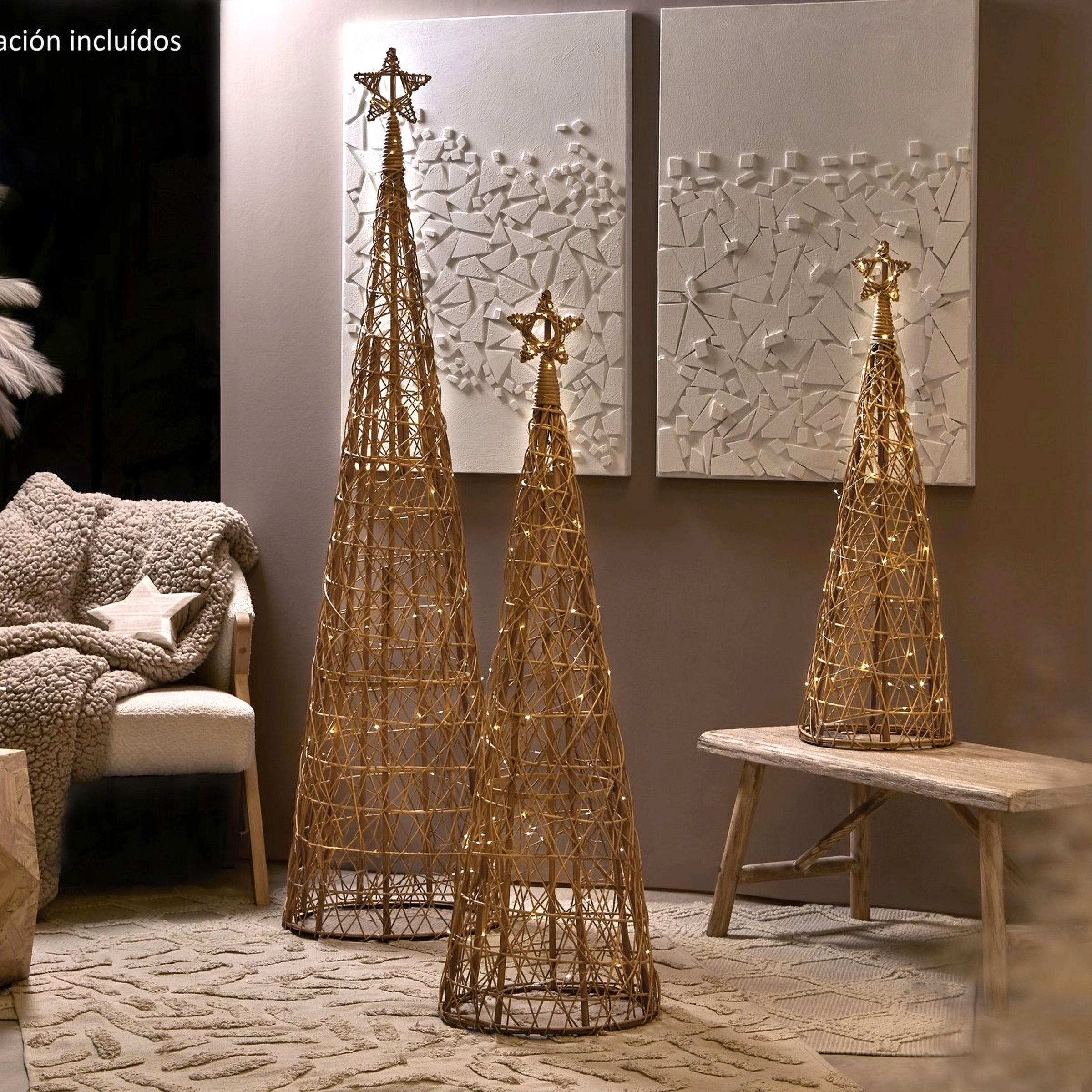 Natural Conical Christmas Tree with LEDs – 180 cm