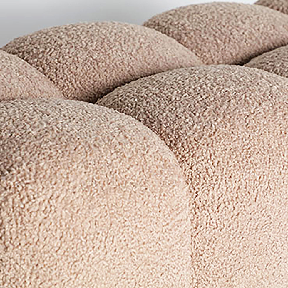 Miniatura: Banco de Cama Marburgo - Bouclé Bege - 124×67×42 cm