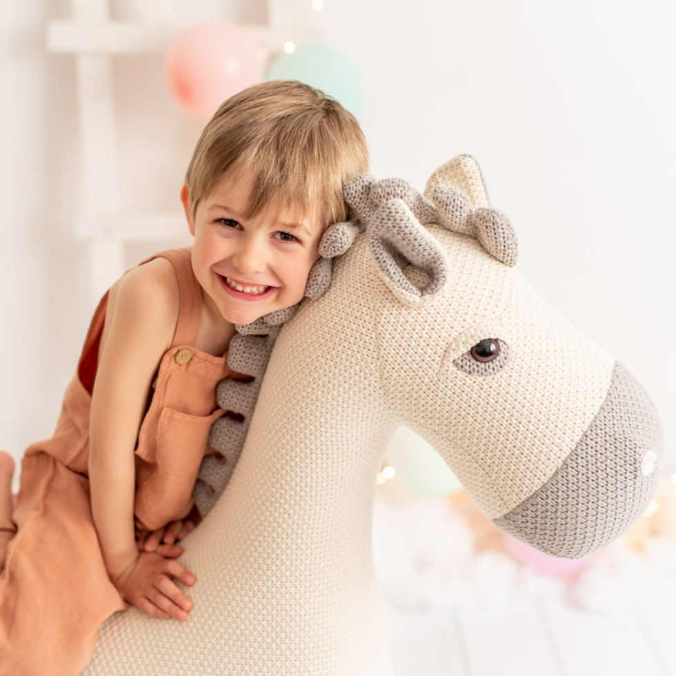 Thumbnail: Mare Seat Plush Cotton - White and Grey - 93x34x94
