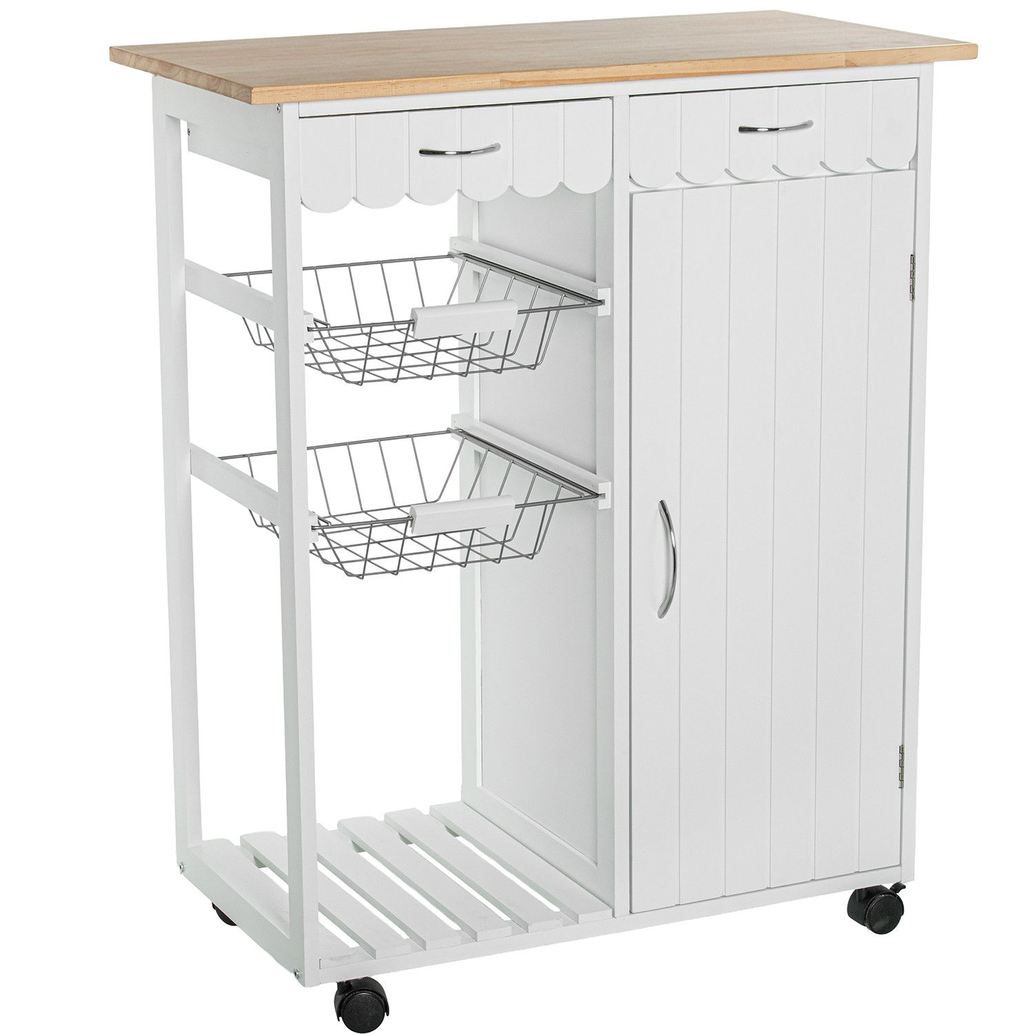 White Kitchen Island on Wheels