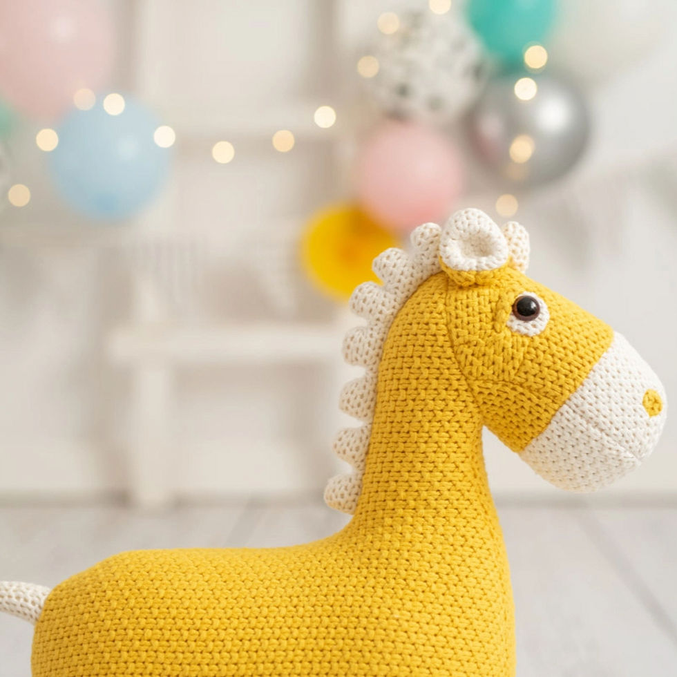 Miniatura: Peluche algodón Caballo - Amarillo