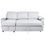 Thumbnail: Light Grey Polyester Sofa Bed - 220x153x88 cm