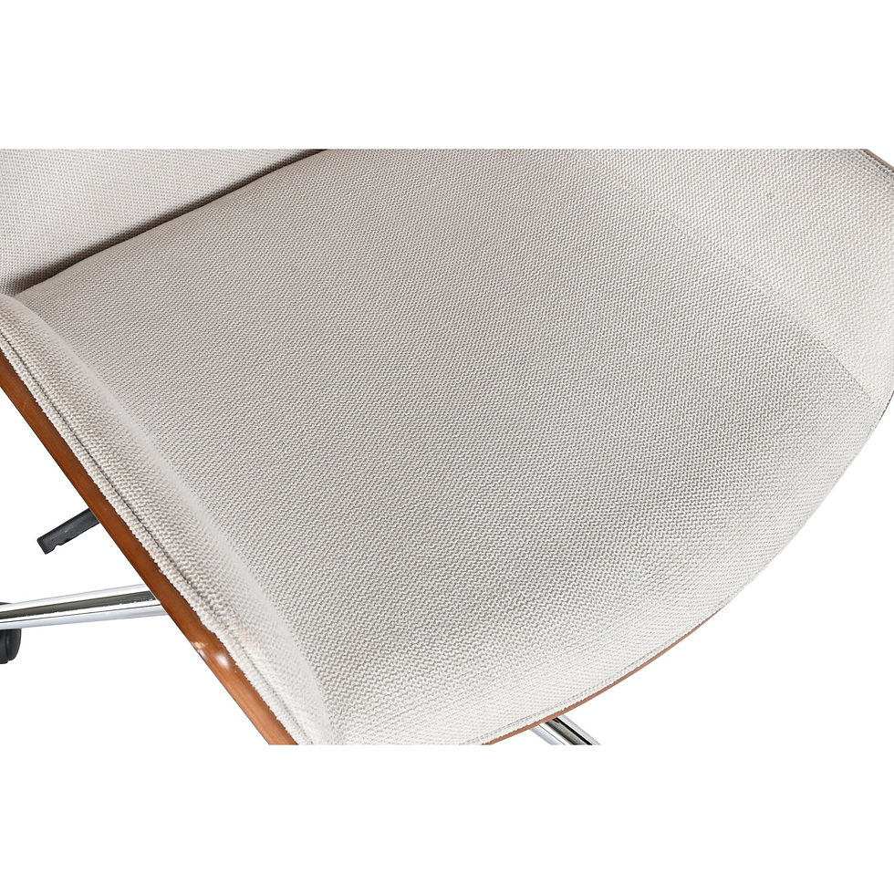 Miniatura: Silla de Oficina Blanca Regulable con Estructura de Nogal