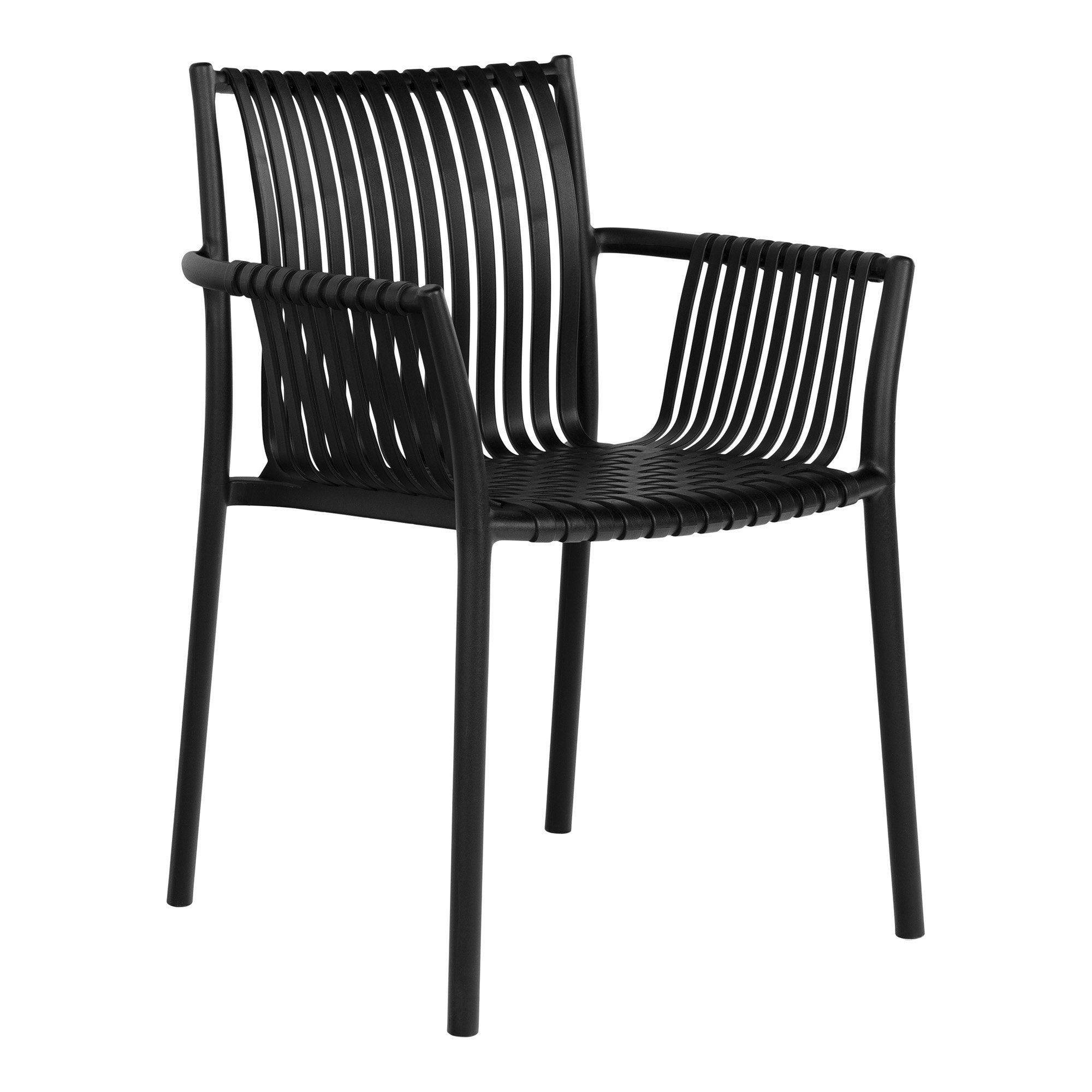 Set of 4 Tulsa Garden Chairs - Black