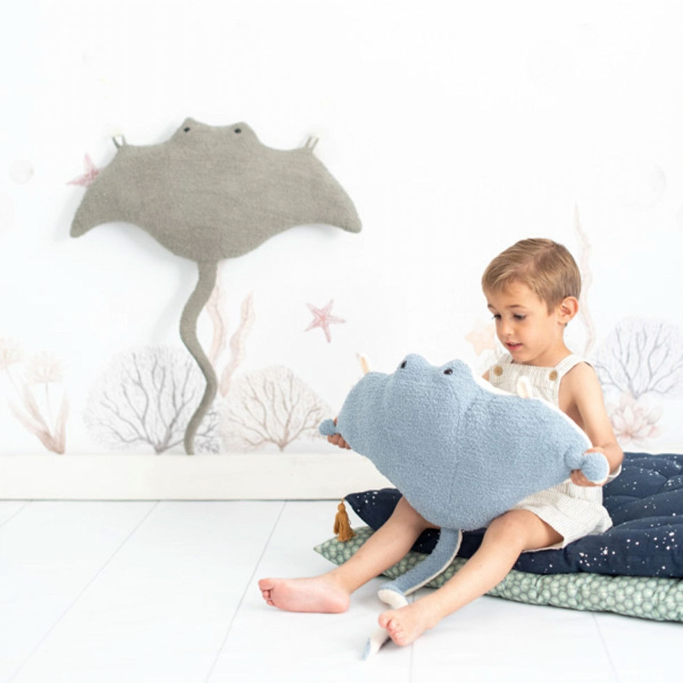 Thumbnail: Wall-Mounted Manta Ray Plush - Light Blue