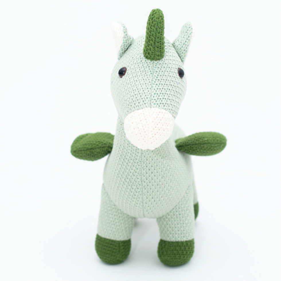 Thumbnail: Winged Unicorn Crochet Plush - Green - 51x26x42