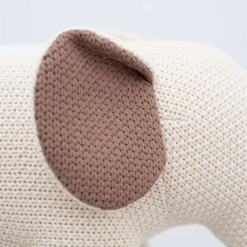 Thumbnail: Elephant Cotton Plush - Beige and Brown