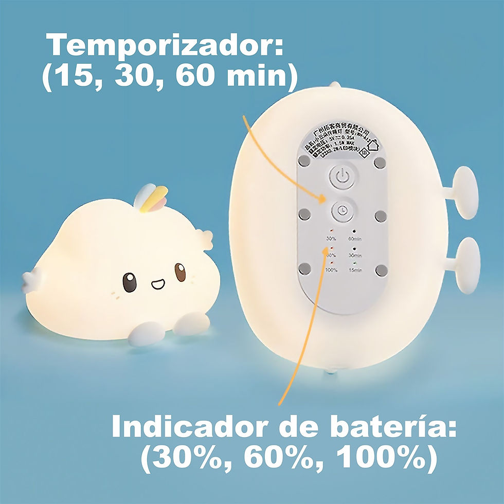 Miniatura: Lámpara nocturna LED USB Nube Feliz - 13 cm, lámpara de silicona suave