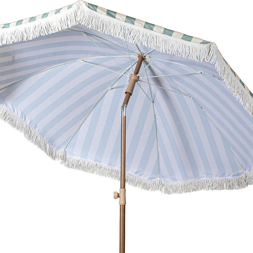 Miniatura: Parasol con flecos Verde Coast - ∅195 x 205 cm