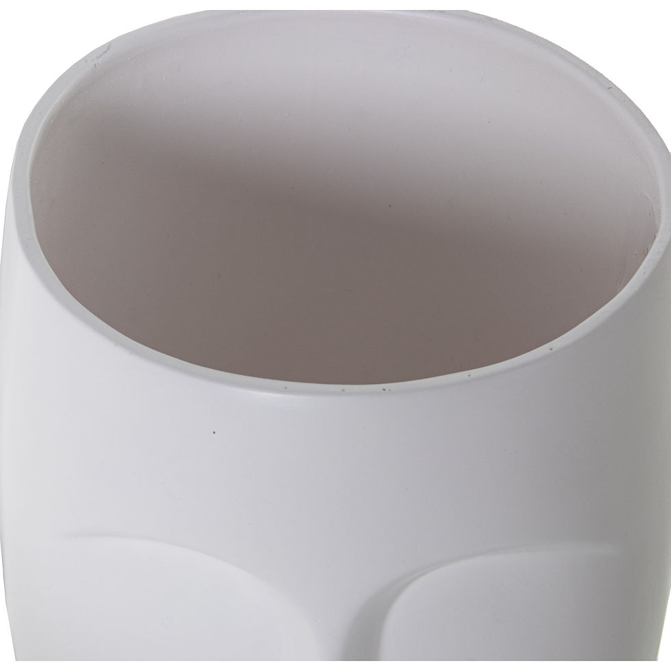 Thumbnail: White Matte Ceramic Face Vase - 18x19x36