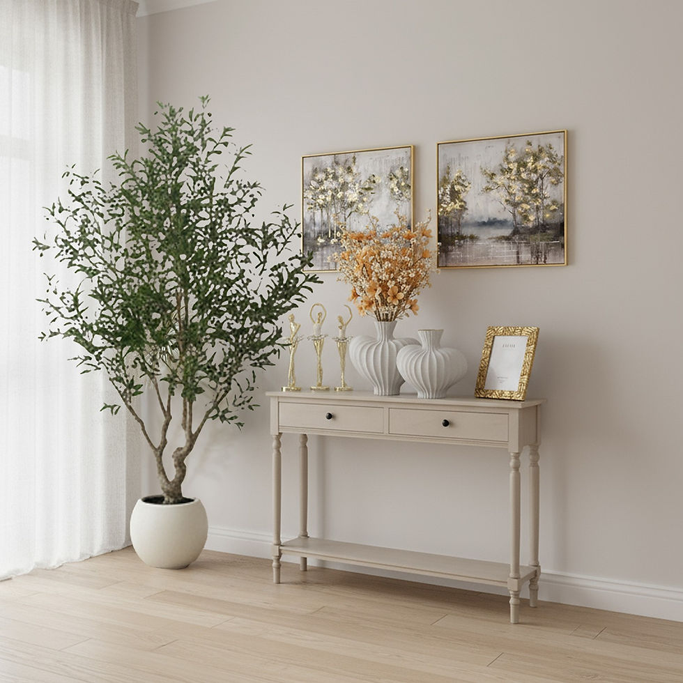 Thumbnail: Wavy White & Gold Sand-Finish Vase - 34x19x31 cm