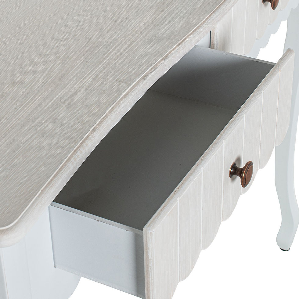 Miniatura: Consola de Madera Blanco y Crema -100×30×78 cm