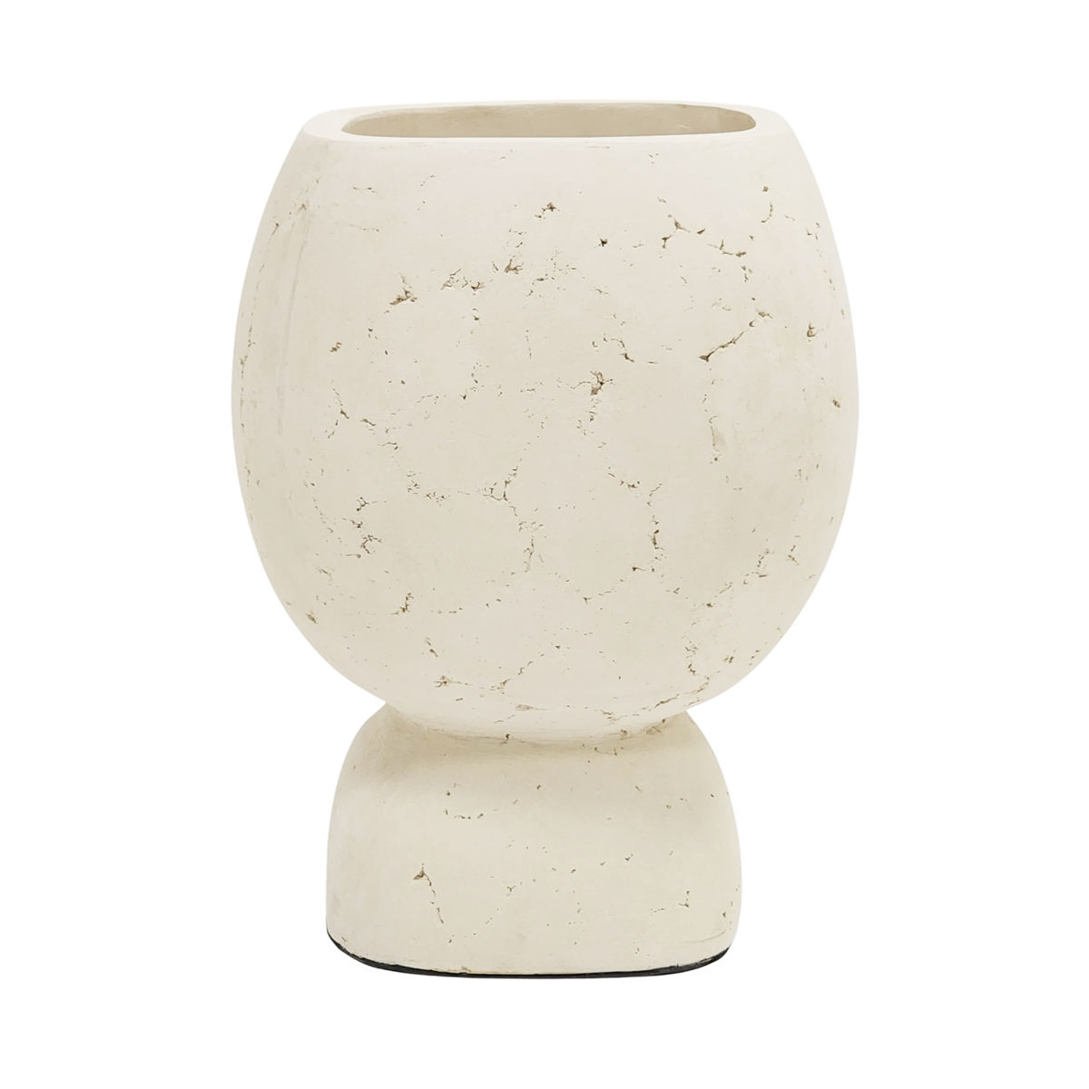 Jarrón Cuadrado Textura Piedra - Fibrocemento Blanco - 33x33x40 cm
