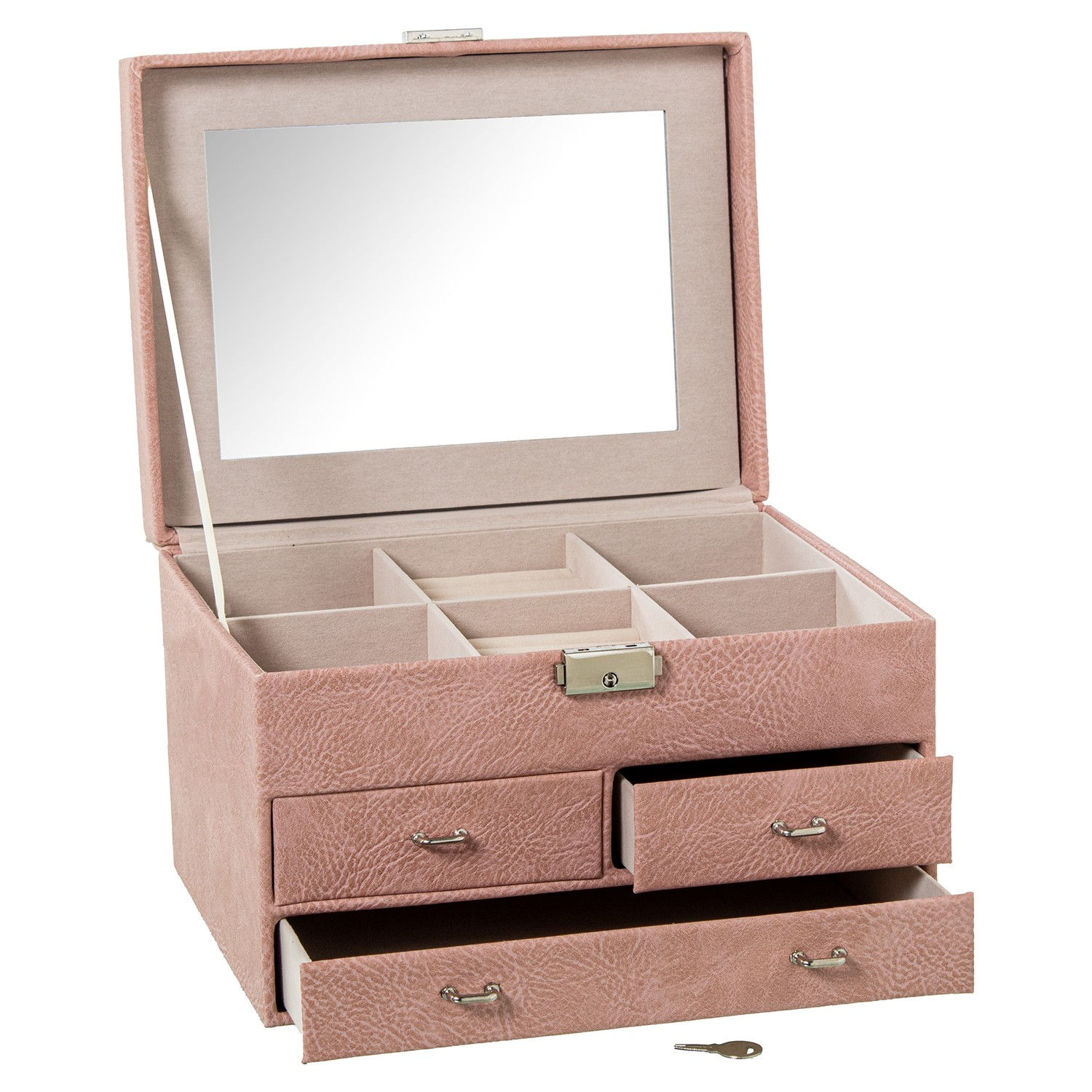 Pink Faux Leather Jewellery Box