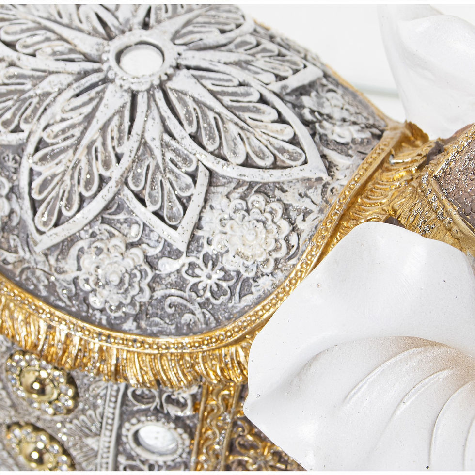 Thumbnail: White & Golden Elephant - 25 cm