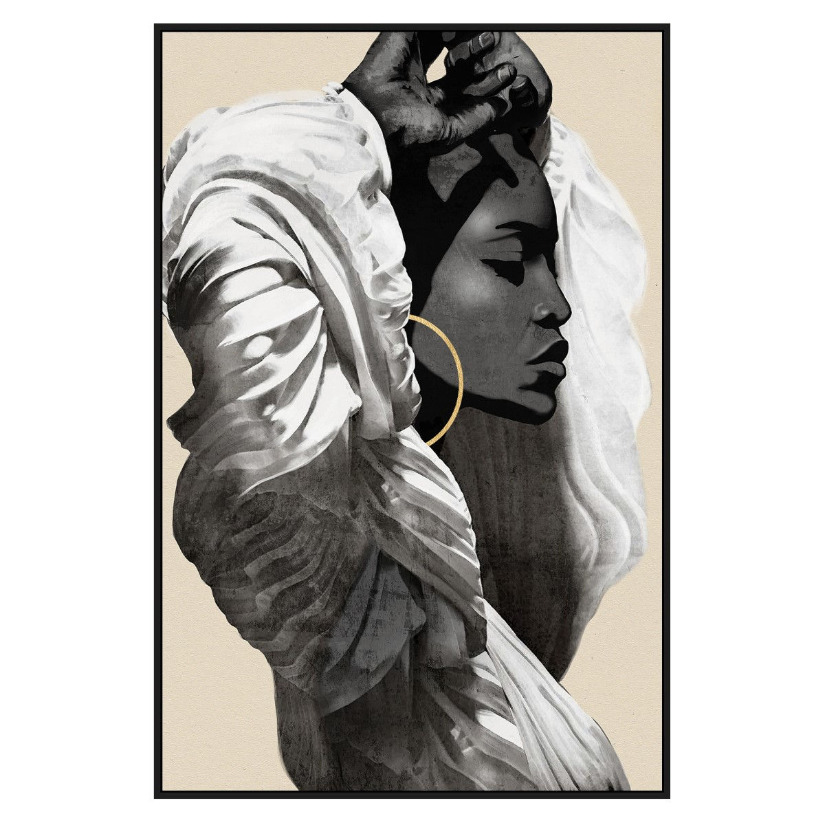 Golden Essence - Arte de Pared Africana Elegante - 83x123