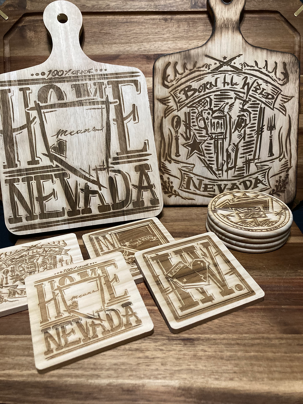 Thumbnail: Customizable Bamboo Wood Coasters Set 4" inch, Personalized Designs & Artwork