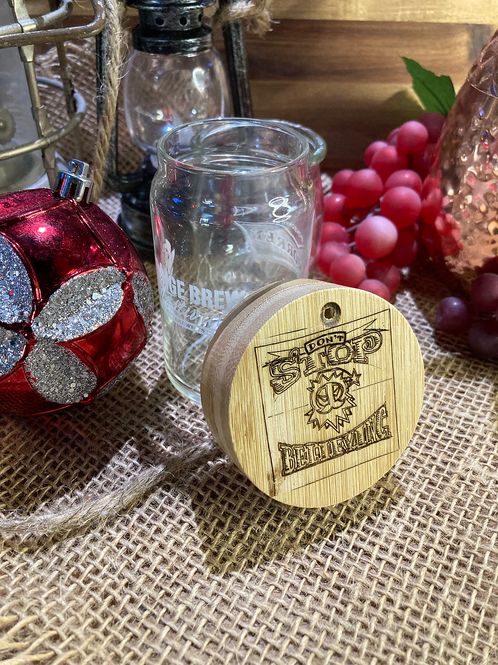 Thumbnail: Customizable Double Bottle Opener Ornament [ 2" inch ] Bamboo X-Mas Tree Decor