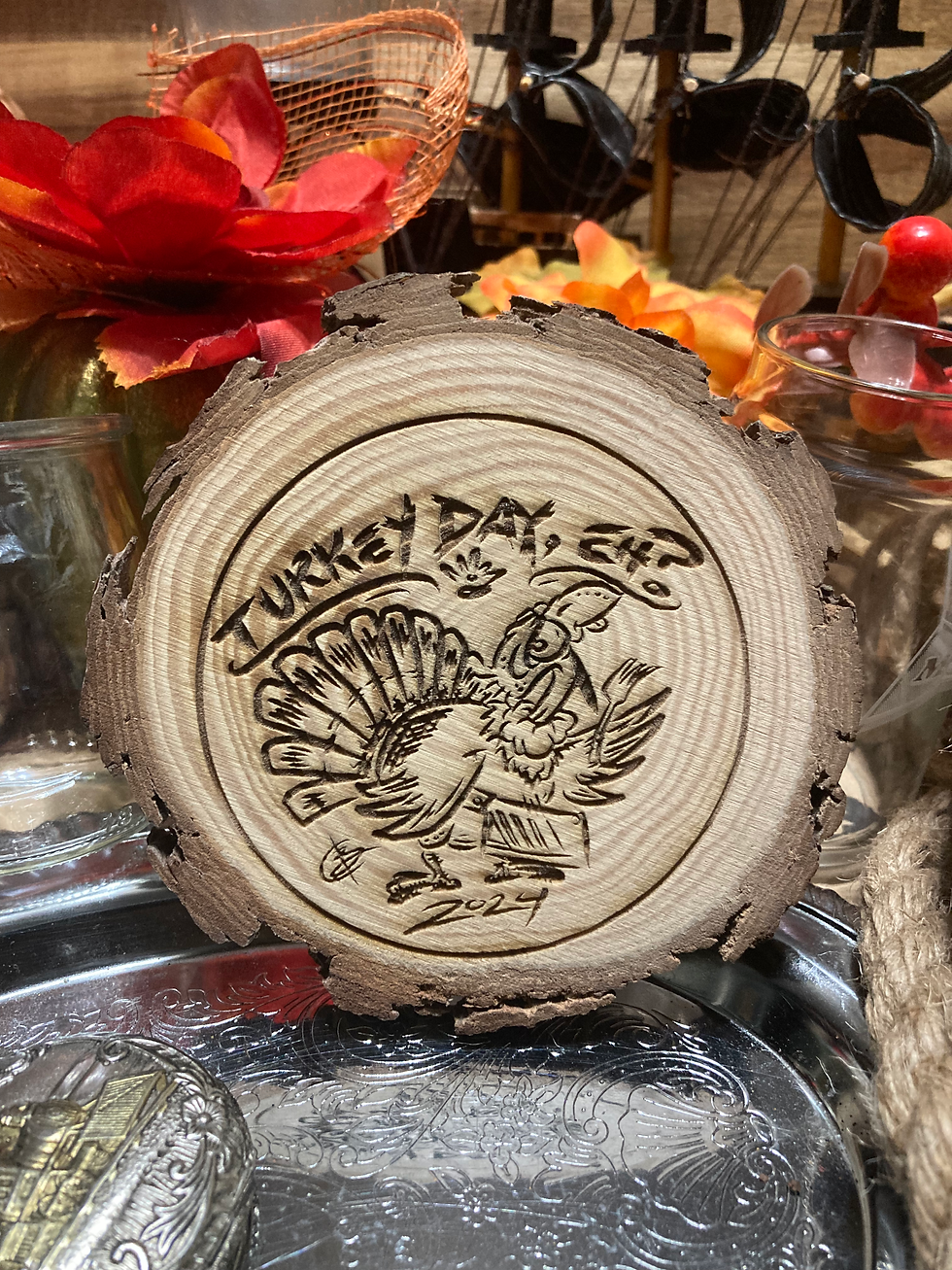 Thumbnail: Customizable Pine Round Coasters Set, Roughly 3.75 " inch, Personalized Designs