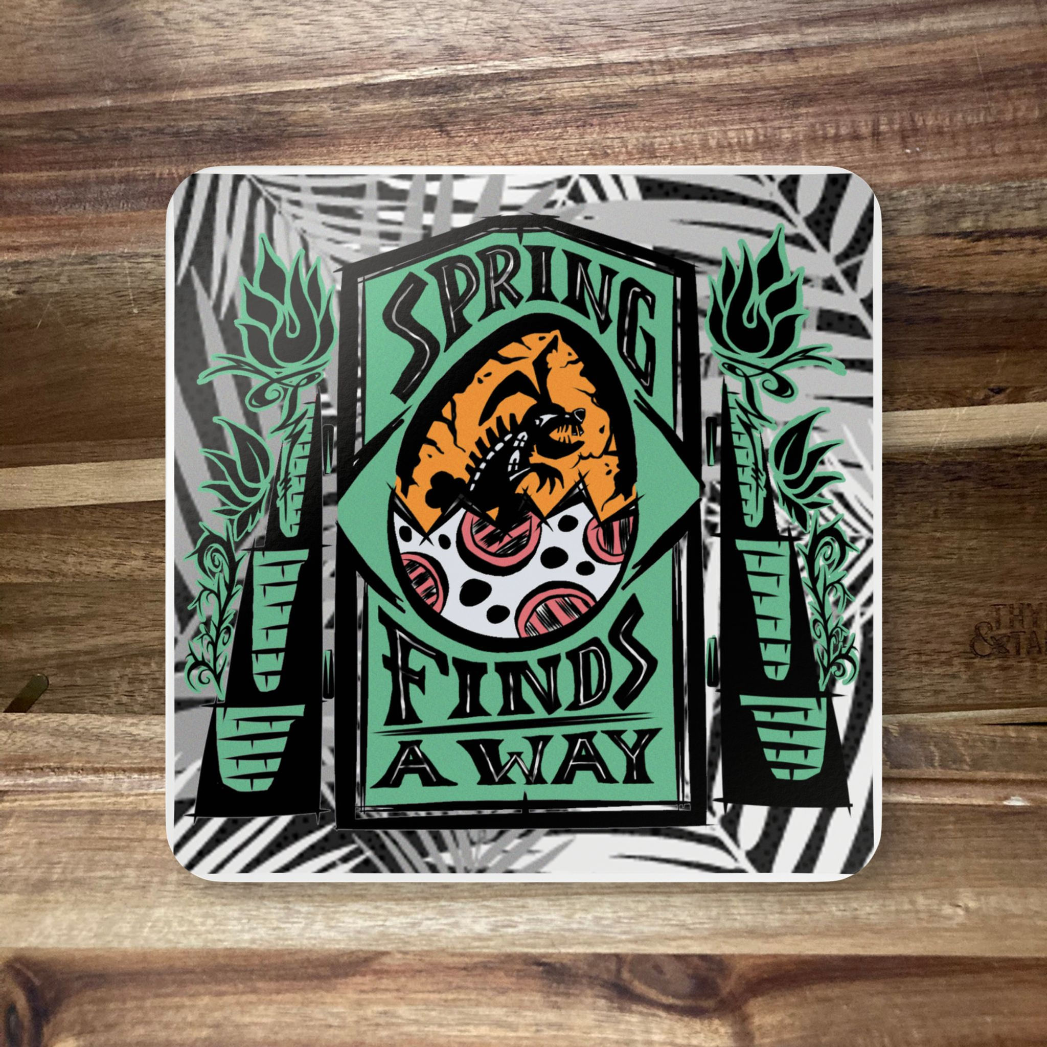 Coaster Set, Spring Finds a Way, Jurassic Bunny, Dino Hunt, Easter Rex Hunt, egg