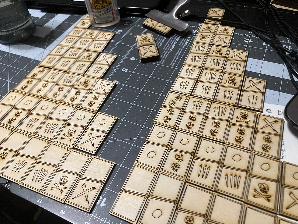 Thumbnail: Customizable Wood Treasure Chest Box - Dominoes Set w/ 30 Bones and Pirate Theme