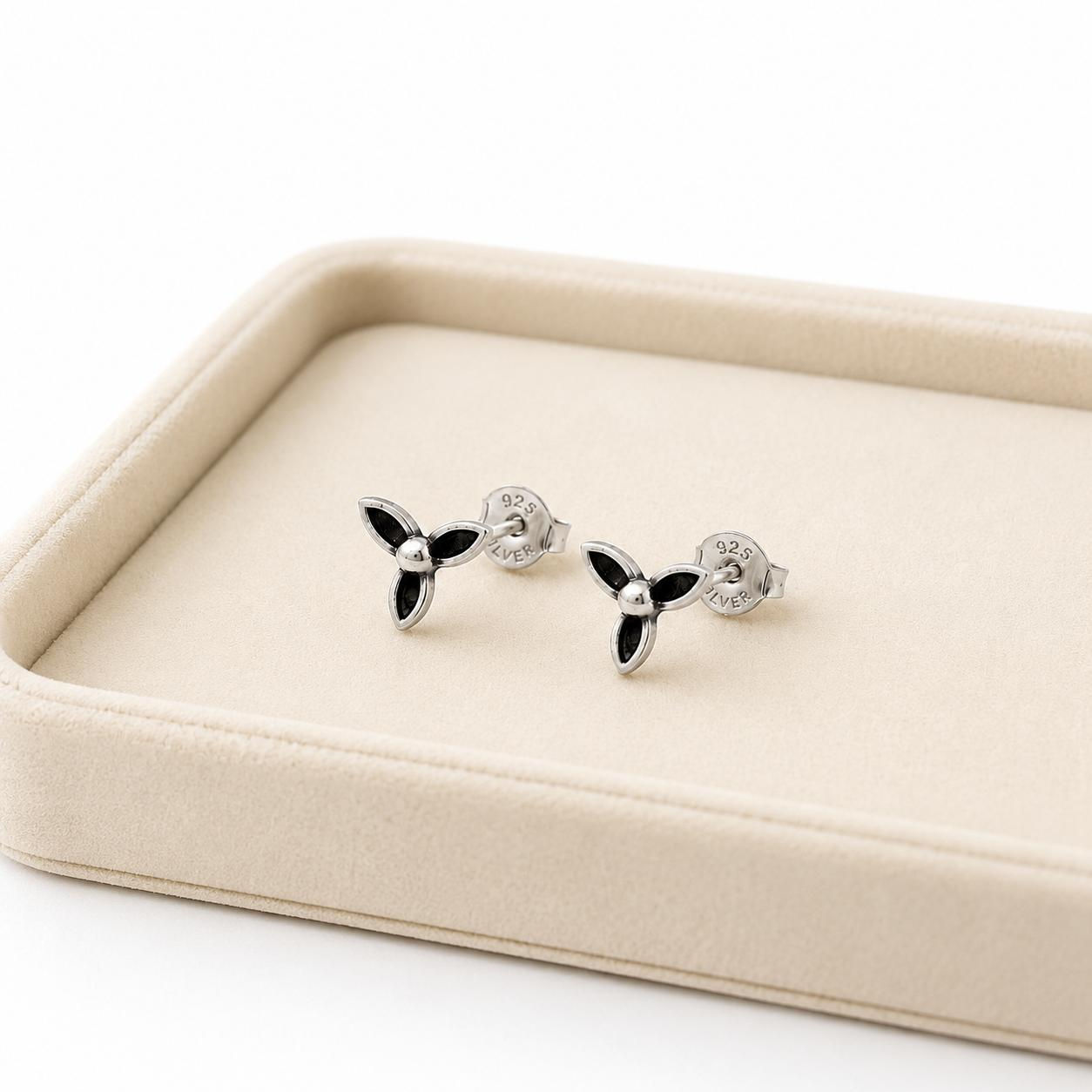 Midnight Petal Stud