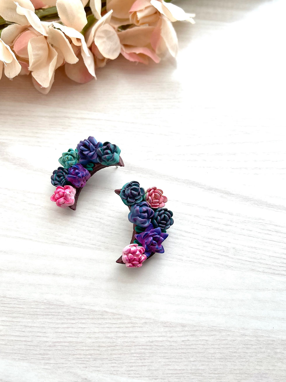 Thumbnail: Succulent moon ear studs