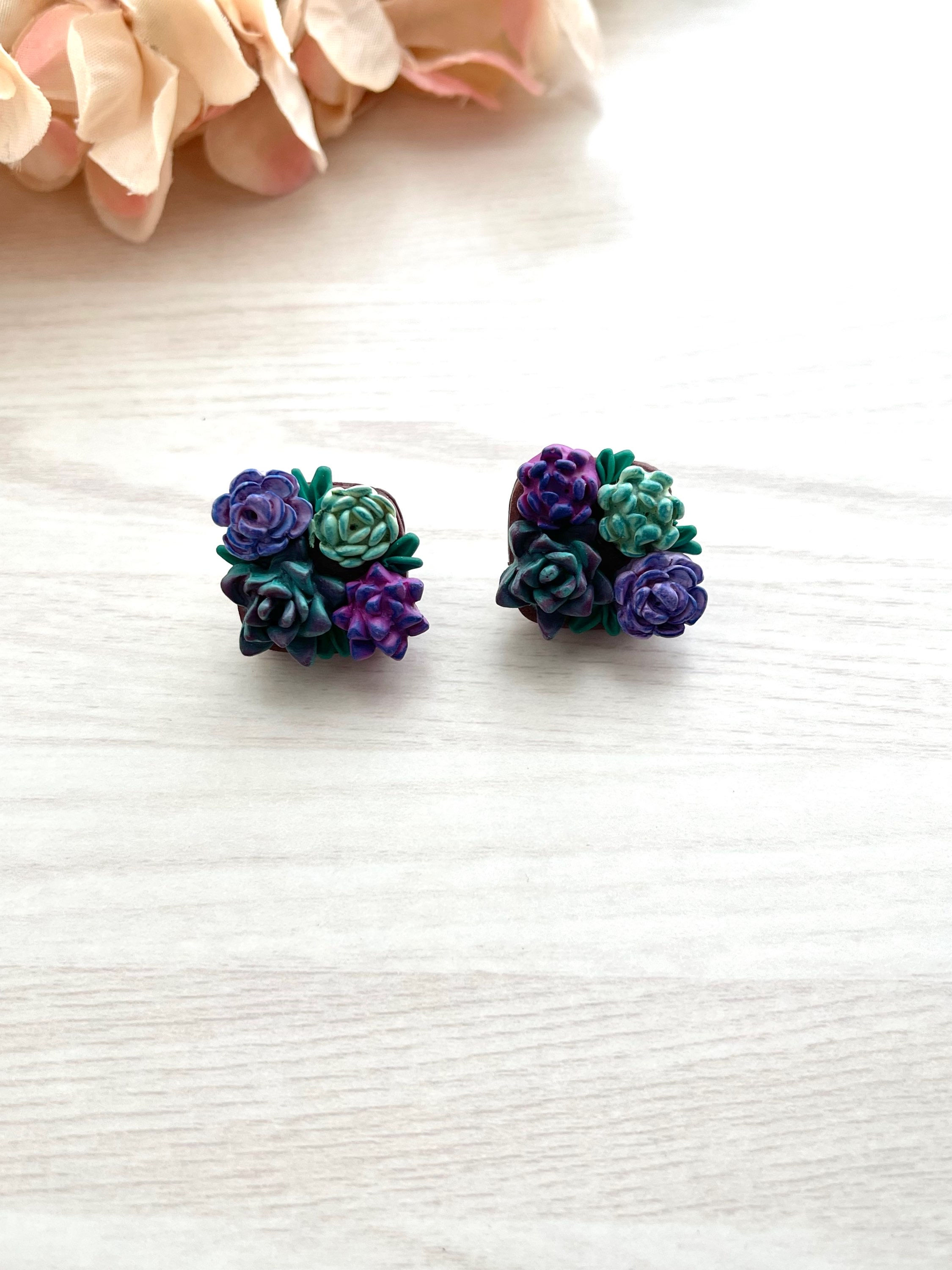 Succulent ear studs