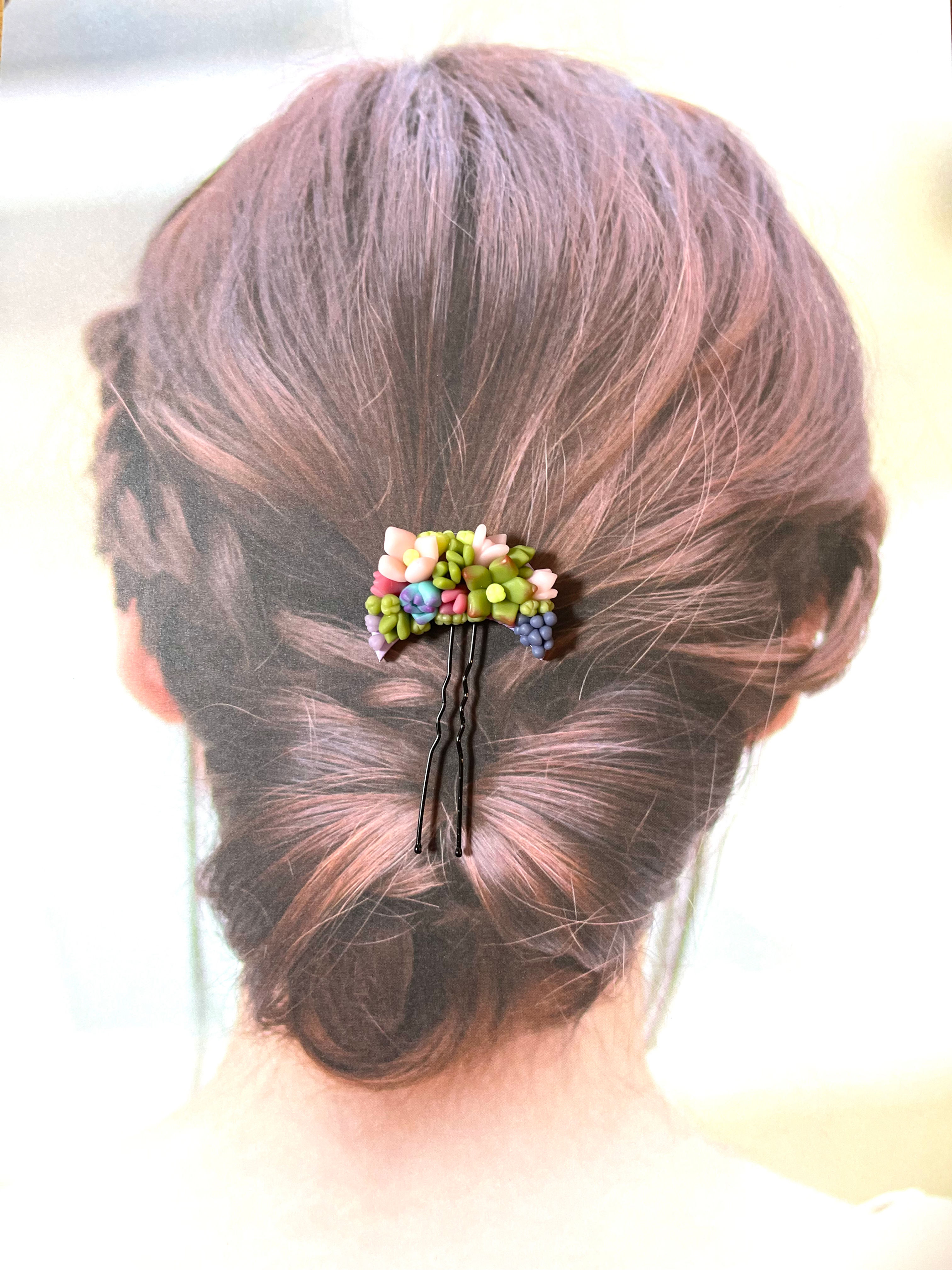 Garden nymph succulent hair pin