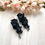 Thumbnail: Cascading flowers earrings (black)