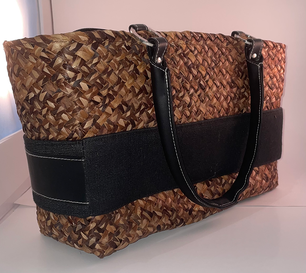 Thumbnail: Lime N Roses Wicker Handbag 2-Piece Set