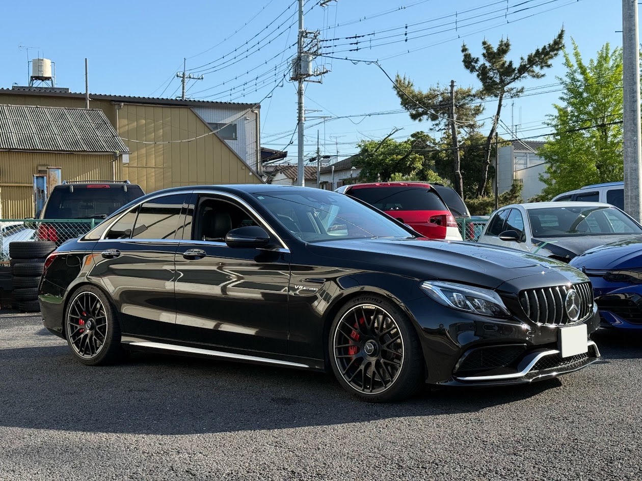 メルセデスベンツW205 C63S AMG H&Rダウンサス取り付け