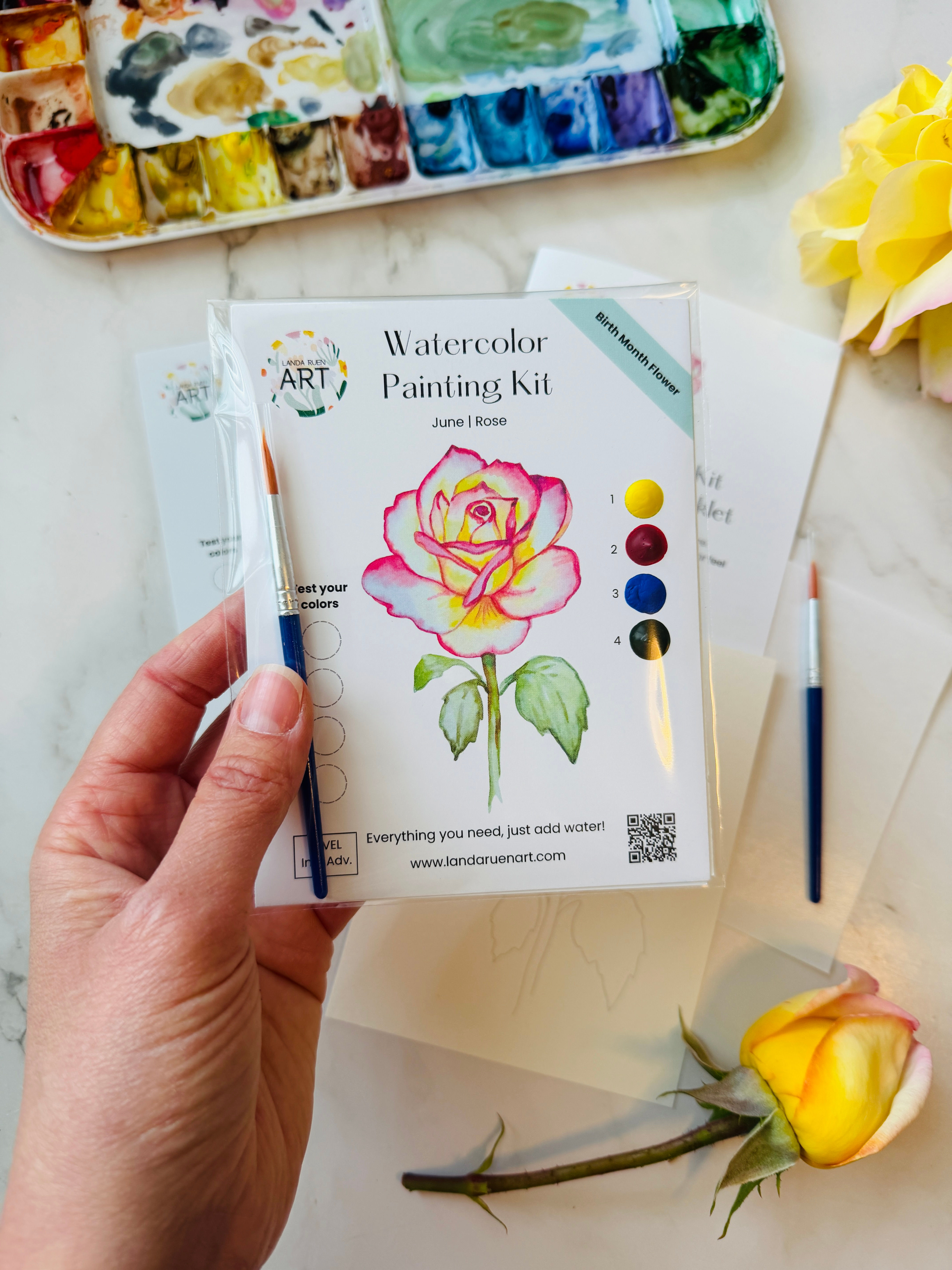 Rose Watercolor Kit | June Birth Month Flower