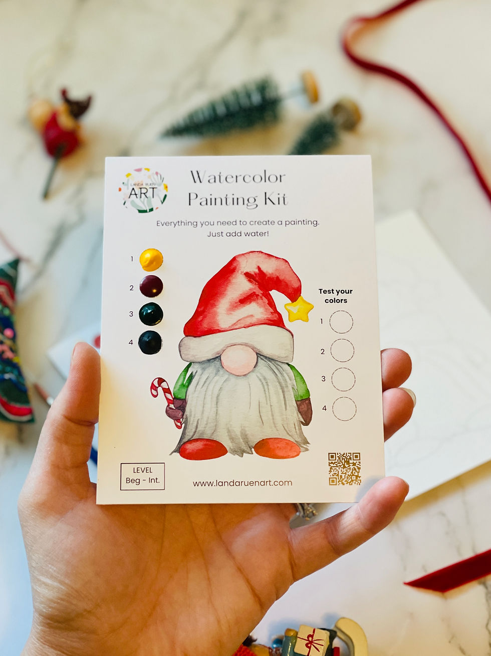 Holiday Gnome Watercolor Kit Medium