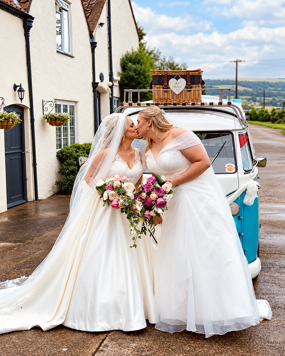 Country Wedding Kiss by the Vintage Van.png