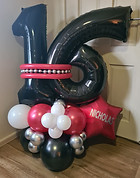 number marquee, number stack, 16th birthday balloons