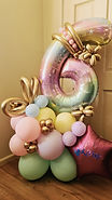 number marquee, number stack, 6th birthday balloons, pastel balloons